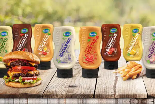 Remia assortiment sauzen op tafel